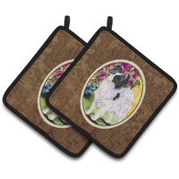 "Caroline's Treasures Papillon Pair of Pot Holders SS8477PTHD, 7.5HX7.5W, Multicolor"
