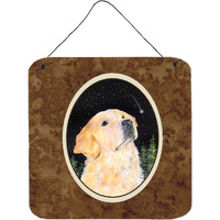 "Caroline's Treasures SS8480DS66 Starry Night Golden Retriever Aluminum Metal Wall or Door Hanging Prints, 6 x 6"", Multicolor"