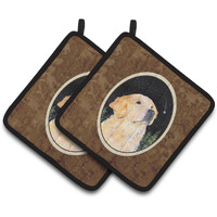 "Caroline's Treasures Starry Night Golden Retriever Pair of Pot Holders SS8480PTHD, 7.5HX7.5W, Multicolor"