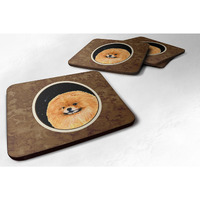 "Caroline's Treasures SS8481FC Starry Night Pomeranian Foam Coasters Set of 4 (Set of 4), 3.5"" H x 3.5"" W, Multicolor"
