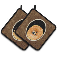 "Caroline's Treasures Starry Night Pomeranian Pair of Pot Holders SS8481PTHD, 7.5HX7.5W, Multicolor"