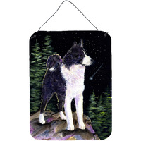 "Caroline's Treasures Starry Night Karelian Bear Dog Aluminium Metal Wall or Door Hanging Prints, 16"" x 12"", Multicolor"