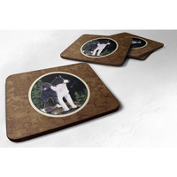 "Caroline's Treasures SS8483FC Starry Night Karelian Bear Dog Foam Coasters Set of 4 (Set of 4), 3.5"" H x 3.5"" W, Multicolor"