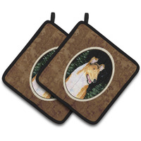 "Caroline's Treasures Starry Night Collie Smooth Pair of Pot Holders SS8484PTHD, 7.5HX7.5W, Multicolor"