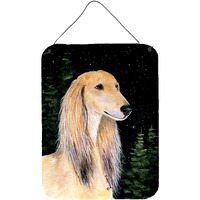 "Caroline's Treasures Starry Night Saluki Aluminium Metal Wall or Door Hanging Prints, 16"" x 12"", Multicolor"
