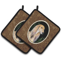 "Caroline's Treasures Starry Night Saluki Pair of Pot Holders SS8485PTHD, 7.5HX7.5W, Multicolor"