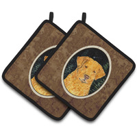 "Caroline's Treasures Starry Night Chesapeake Bay Retriever Pair of Pot Holders SS8487PTHD, 7.5HX7.5W, Multicolor"