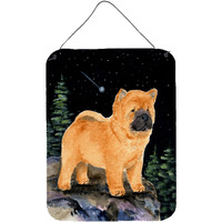 "Caroline's Treasures SS8488DS1216 Starry Night Chow Chow Aluminium Metal Wall or Door Hanging Prints, 16"" x 12"", Multicolor"