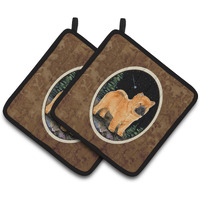 "Caroline's Treasures Starry Night Chow Pair of Pot Holders SS8488PTHD, 7.5HX7.5W, Multicolor"