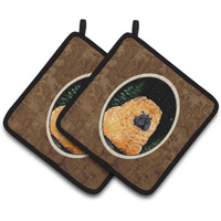 "Caroline's Treasures Starry Night Chow Pair of Pot Holders SS8489PTHD, 7.5HX7.5W, Multicolor"