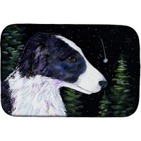"Caroline's Treasures Starry Night Border Collie Dish Drying Mat, 14 x 21, Multicolor"
