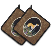 "Caroline's Treasures Starry Night Whippet Pair of Pot Holders SS8492PTHD, 7.5HX7.5W, Multicolor"
