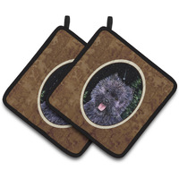 "Caroline's Treasures Starry Night Cairn Terrier Pair of Pot Holders SS8494PTHD, 7.5HX7.5W, Multicolor"
