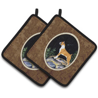 "Caroline's Treasures Starry Night Boxer Pair of Pot Holders SS8496PTHD, 7.5HX7.5W, Multicolor"