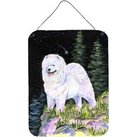 "Caroline's Treasures SS8498DS1216 Starry Night Samoyed Aluminium Metal Wall or Door Hanging Prints, 16"" x 12"", Multicolor"