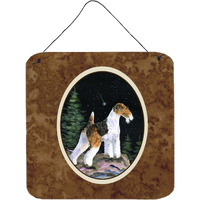 "Caroline's Treasures Starry Night Fox Terrier Aluminium Metal Door Hanging Prints wall-decor, 6 x 6, Multicolor"