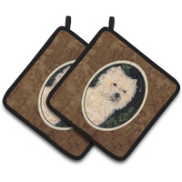 "Caroline's Treasures Starry Night Cairn Terrier Pair of Pot Holders SS8502PTHD, 7.5HX7.5W, Multicolor"