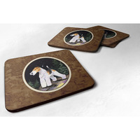 "Caroline's Treasures SS8503FC Starry Night Fox Terrier Foam Coasters Set of 4 (Set of 4), 3.5"" H x 3.5"" W, Multicolor"