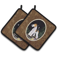 "Caroline's Treasures Starry Night Fox Terrier Pair of Pot Holders SS8503PTHD, 7.5HX7.5W, Multicolor"