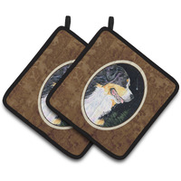 "Caroline's Treasures Starry Night Bernese Mountain Dog Pair of Pot Holders SS8512PTHD, 7.5HX7.5W, Multicolor"