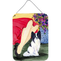 "Caroline's Treasures SS8523DS1216 Lady with Her Papillon Aluminium Metal Wall or Door Hanging Prints, 16"" x 12"", Multicolor"