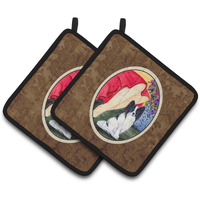 "Caroline's Treasures Lady with Her Papillon Pair of Pot Holders SS8523PTHD, 7.5HX7.5W, Multicolor"