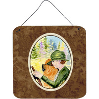 "Caroline's Treasures Lady Driving with Her Chow Chow Aluminum Metal Wall or Door Hanging Prints, 6 x 6"", Multicolor"