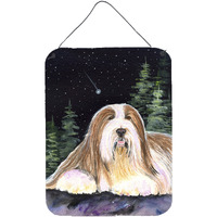 "Caroline's Treasures SS8529DS1216 Starry Night Bearded Collie Aluminium Metal Wall or Door Hanging Prints, 16"" x 12"", Multicolor"