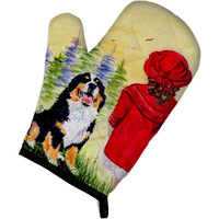 "Caroline's Treasures SS8531OVMT Little Girl with Her Bernese Mountain Dog Oven Mitt, 12"" by 8.5"", Multicolor"