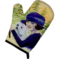 "Caroline's Treasures SS8532OVMT Woman Driving with Her Westie Oven Mitt, 12"" by 8.5"", Multicolor"