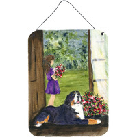 "Caroline's Treasures SS8535DS1216 Little Girl with Her Bernese Mountain Dog Wall or Door Hanging Prints, 16"" x 12"", Multicolor"