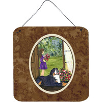 "Caroline's Treasures Little Girl with Her Bernese Mountain Dog Wall or Door Hanging Prints, 6 x 6"", Multicolor"