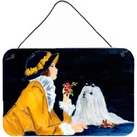 "Caroline's Treasures Lady with Her Maltese Indoor Aluminum Metal Wall or Door Hanging Prints, 8 x 12"", Multicolor"