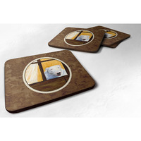 "Caroline's Treasures SS8542FC Bull Terrier Foam Coasters (Set of 4), 3.5"" H x 3.5"" W, Multicolor"