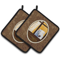 "Caroline's Treasures Bull Terrier Pair of Pot Holders SS8542PTHD, 7.5HX7.5W, Multicolor"