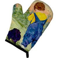 "Caroline's Treasures SS8544OVMT Little Boy with His Pomeranian Oven Mitt, 12"" by 8.5"", Multicolor"