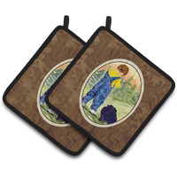 "Caroline's Treasures Little Boy with His Pomeranian Pair of Pot Holders SS8544PTHD, 7.5HX7.5W, Multicolor"