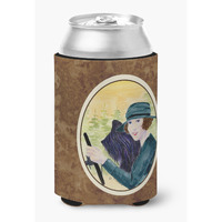 Lady driving with her Briard Can or Bottle Beverage Insulator Hugger