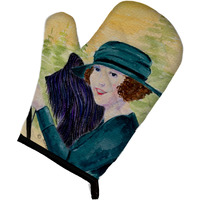 "Caroline's Treasures SS8549OVMT Lady Driving with Her Briard Oven Mitt, 12"" by 8.5"", Multicolor"