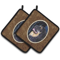 "Caroline's Treasures Starry Night Tibetan Mastiff Pair of Pot Holders SS8552PTHD, 7.5HX7.5W, Multicolor"
