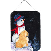"Caroline's Treasures Snowman with Chow Chow Aluminium Metal Wall or Door Hanging Prints, 16"" x 12"", Multicolor"