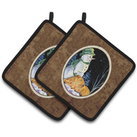 "Caroline's Treasures Snowman with Lakeland Terrier Pair of Pot Holders SS8555PTHD, 7.5HX7.5W, Multicolor"