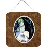 "Caroline's Treasures Snowman with Keeshond Aluminum Metal Wall or Door Hanging Prints, 6 x 6"", Multicolor"