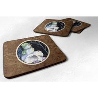 "Caroline's Treasures SS8557FC Snowman with Keeshond Foam Coasters Set of 4 (Set of 4), 3.5"" H x 3.5"" W, Multicolor"