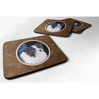 "Caroline's Treasures SS8558FC Starry Night Border Collie Foam Coasters Set of 4 (Set of 4), 3.5"" H x 3.5"" W, Multicolor"