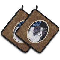 "Caroline's Treasures SS8558PTHD Starry Night Border Collie Pot Holders (1 Pair), 7.5"" x 7.5"", Multicolor"