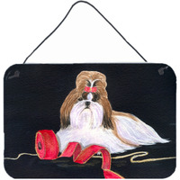 "Caroline's Treasures SS8562DS812 Shih Tzu Indoor Aluminum Metal Wall or Door Hanging Prints, 8 x 12"", Multicolor"