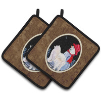 "Caroline's Treasures Samoyed Pair of Pot Holders SS8572PTHD, 7.5HX7.5W, Multicolor"