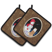 "Caroline's Treasures Australian Shepherd Pair of Pot Holders SS8573PTHD, 7.5HX7.5W, Multicolor"
