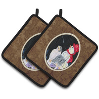 "Caroline's Treasures SS8574PTHD Australian Shepherd Pot Holders (1 Pair), 7.5"" x 7.5"", Multicolor"